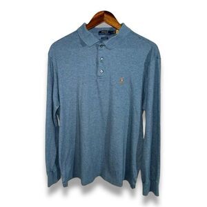Navy Polo Ralph Lauren L/S Soft Touch Polo Shirt Size L